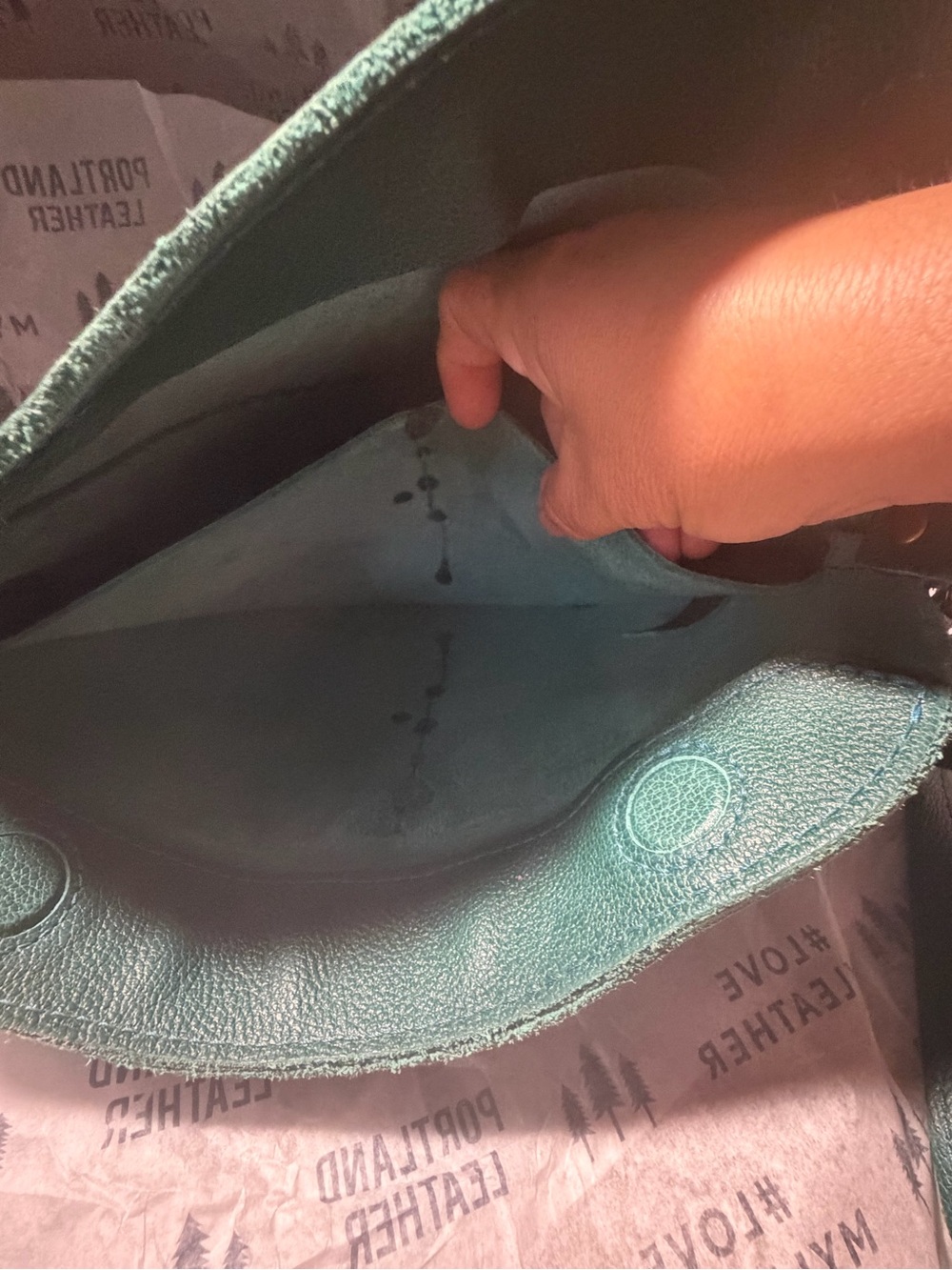 Portland Leather Koala sea glass Crossbody/sling Bag - Picture 7 of 8